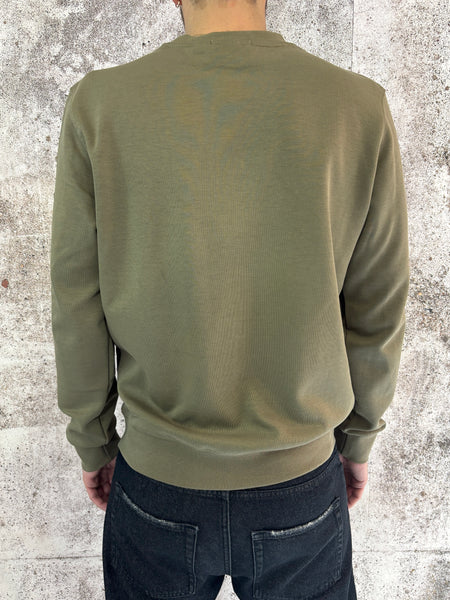 Felpa girocollo verde militare