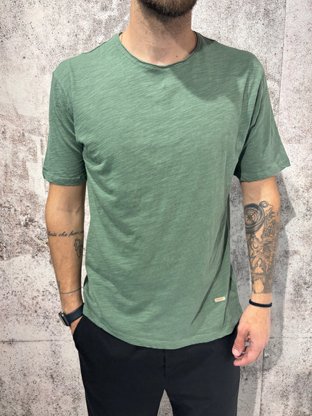 T-Shirt verde fiammata