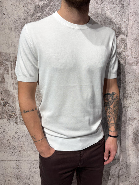 T-Shirt in maglia m/m bianca