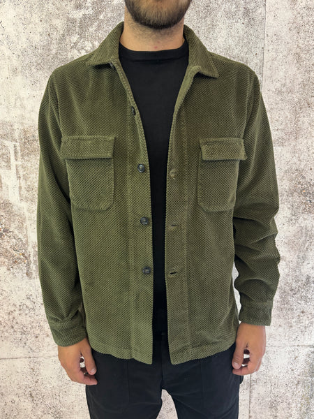 Giacca verde militare nido d'ape