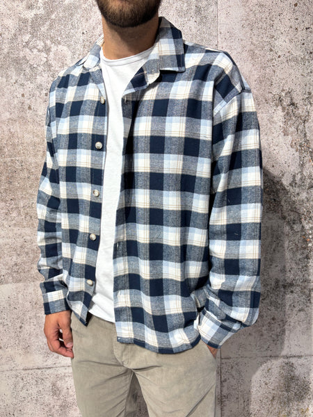 Camicia flanella scozzese blu