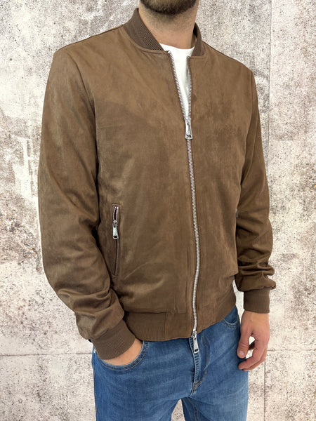 Giubbino bomber scamosciato moro