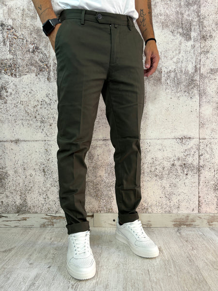 Pantalone chino verde militare Slim Fit