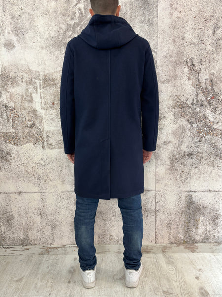 Cappotto blu modello Parka