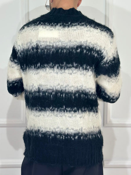 Maglione boucle bianco/nero