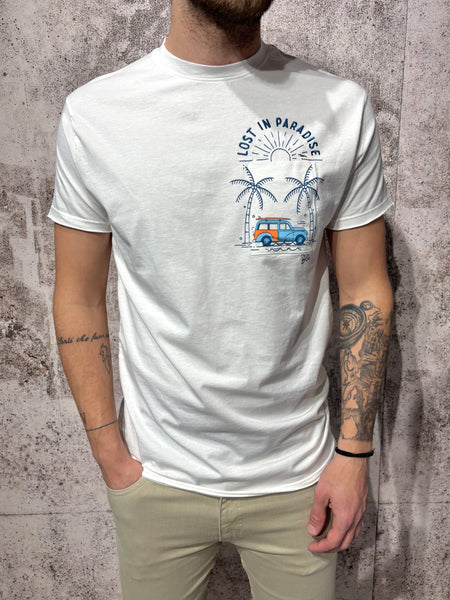 T-Shirt bianca lost in paradise