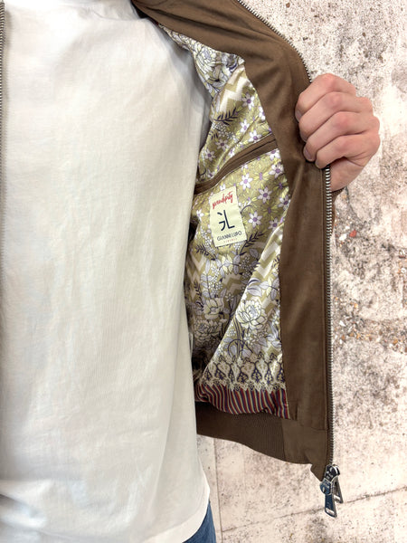 Giubbino bomber scamosciato moro