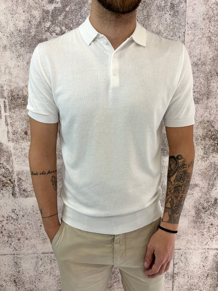 Polo in maglia m/m bianca