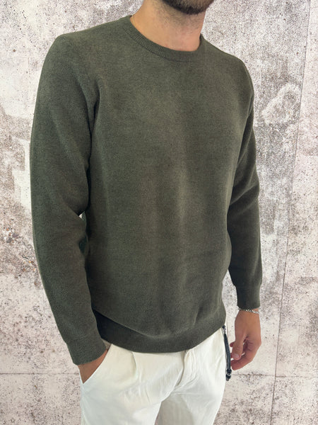 Maglione girocollo verdone spugna