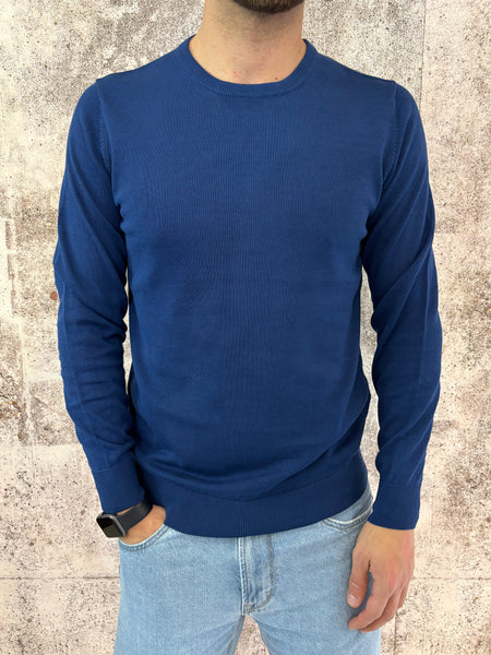 Maglioncino basic blu cotone