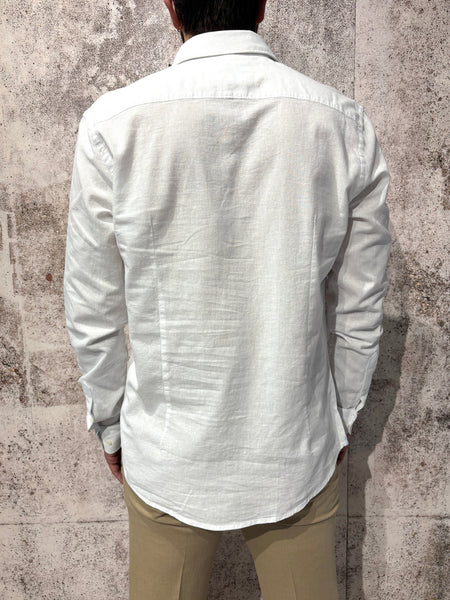 Camicia Lino/Cotone bianca