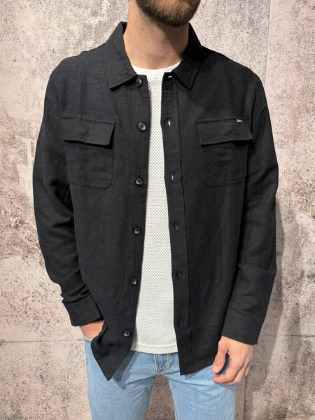 Camicia overshirt ramie' nera