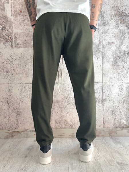 Pantalaccio misto lino verdone