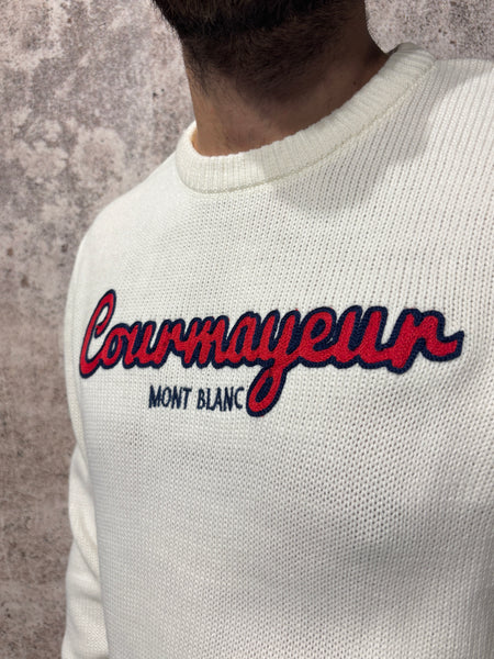 Maglione girocollo panna Courmayeur