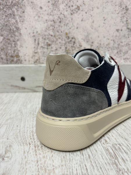 Sneakers superstar bianca blu/grigia/bordeaux