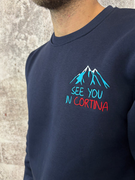 Felpa blu See You in Cortina