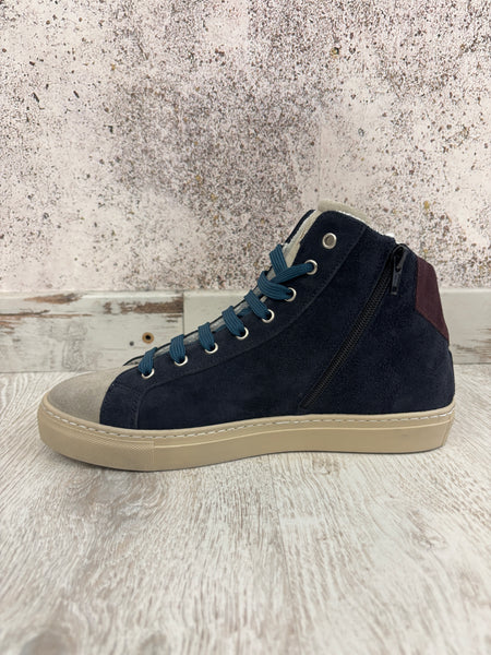 Sneakers alta Olympic blu/bordeaux