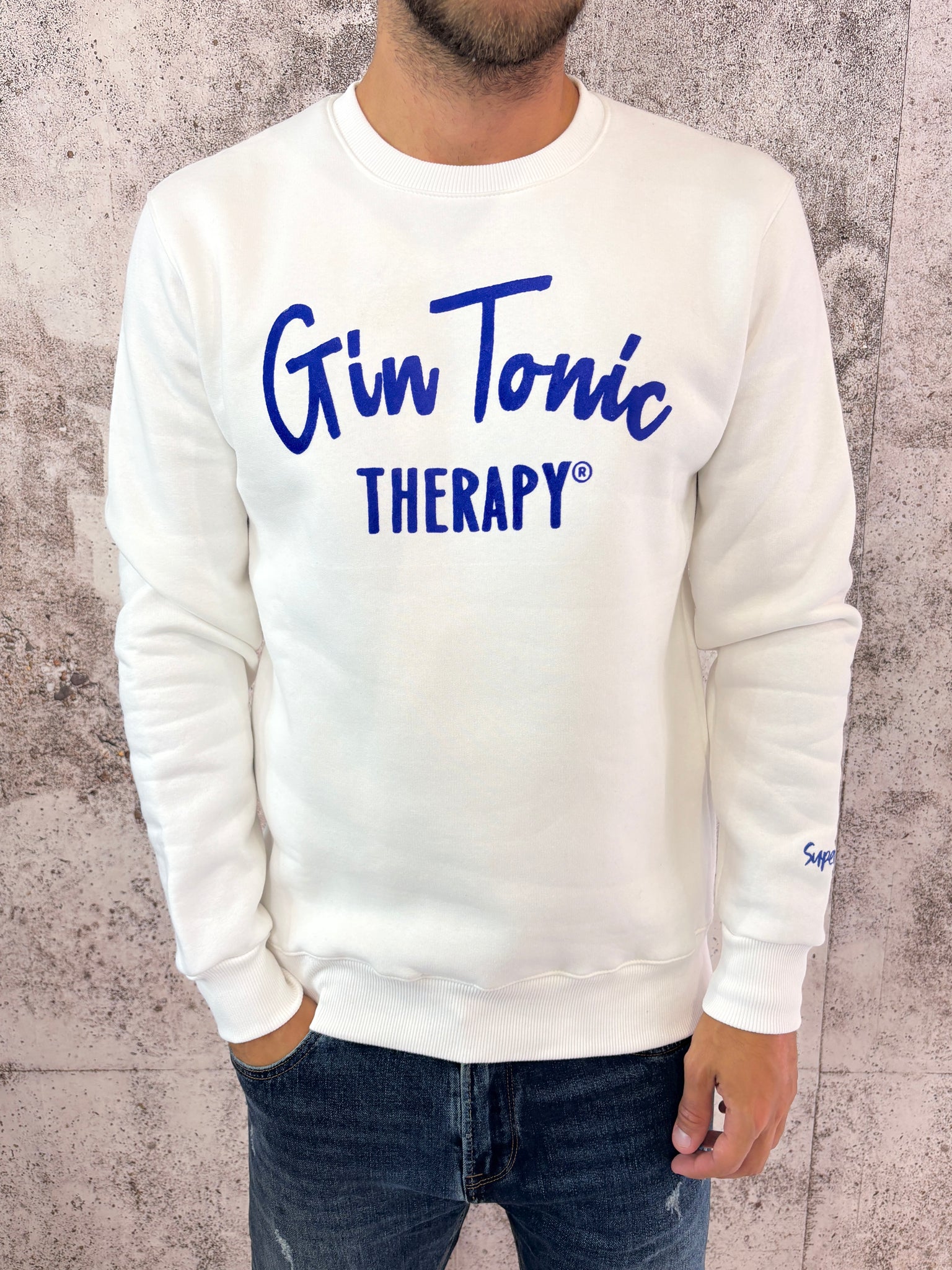Felpa bianca Gin Tonic therapy