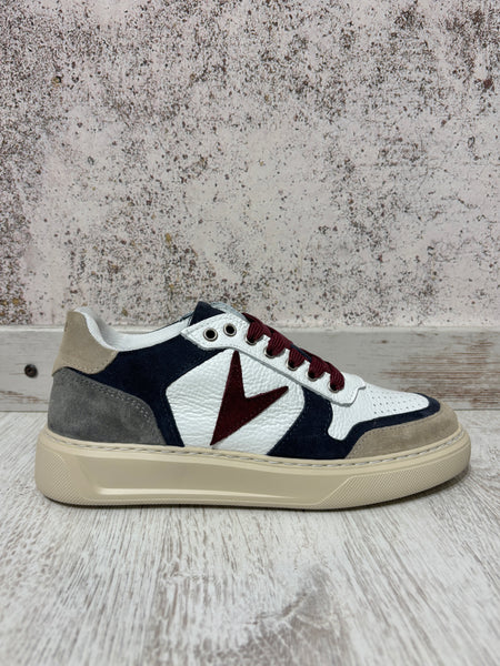 Sneakers superstar bianca blu/grigia/bordeaux
