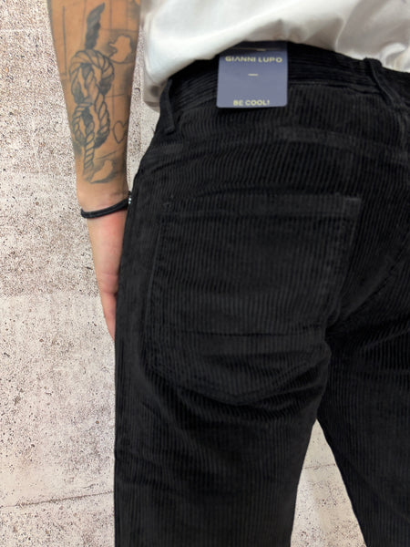 Pantalone velluto nero mod. Cooper