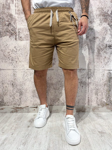 Bermuda cotone biscotto con coulisse