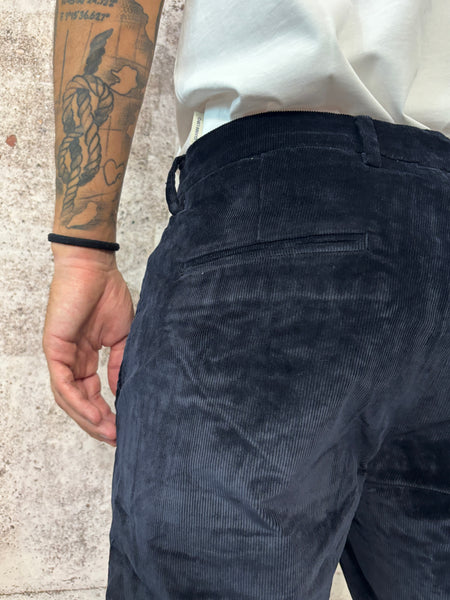 Pantalone chino velluto blu