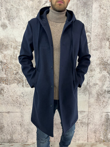 Cappotto blu modello Parka