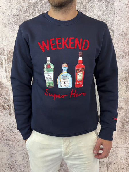 Felpa blu Weekend Superhero