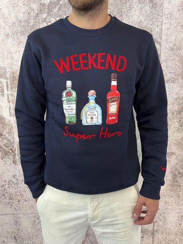 Felpa blu Weekend Superhero