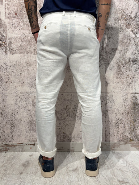 Pantalone lino bianco art. Michigan