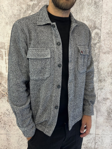 Giacca caldo cotone microfantasia grigio/nera