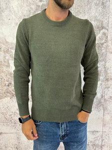 Maglione ciniglia verde militare