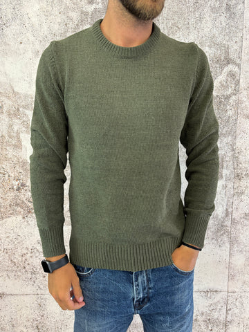 Maglione ciniglia verde militare
