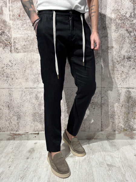 Pantalone lino nero art. Michigan