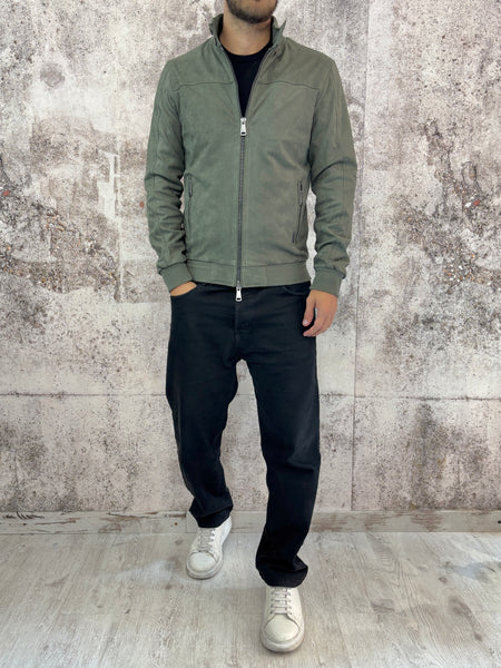 Giubbino mod. college scamosciato verde