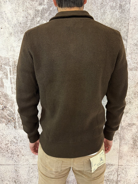 Maglione full zip coffee