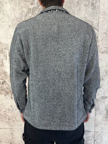 Giacca caldo cotone microfantasia grigio/nera