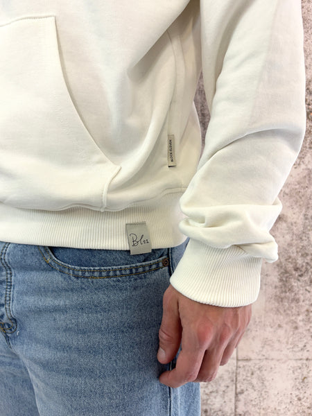 Felpa panna cappuccio con stampa fronte/retro