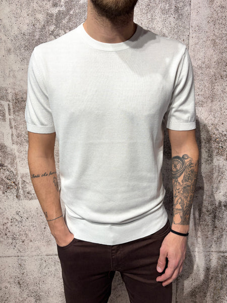 T-Shirt in maglia m/m bianca