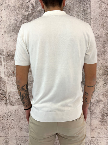 Polo in maglia m/m bianca