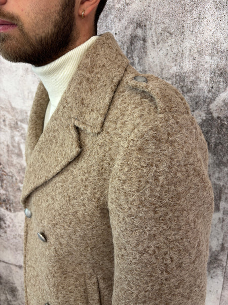 Cappotto peacot cammello