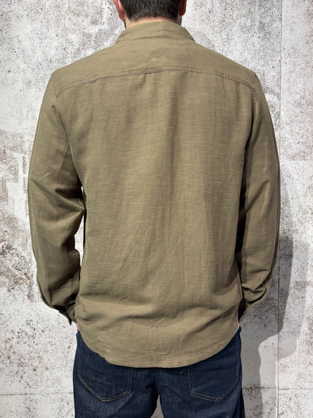 Camicia overshirt ramie' brown
