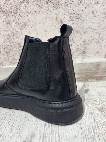 Stivaletto Beatles sport pelle nero