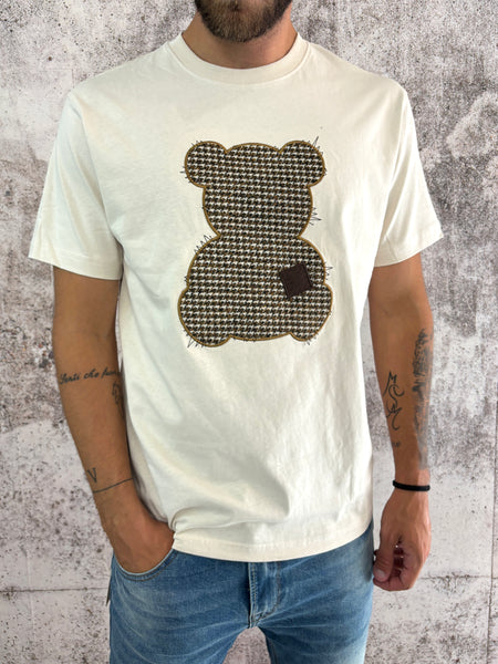 T-Shirt beige toppa fantasia orsetto