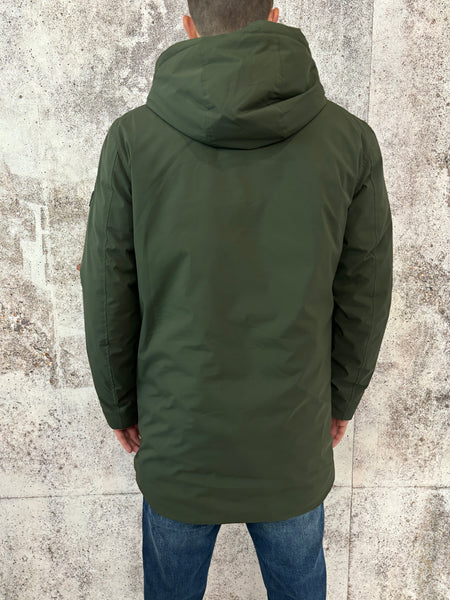 Parka tessuto tecnico verde Militare