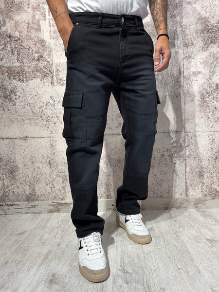 Pantalone cargo nero P14