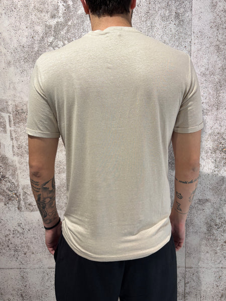 T-Shirt misto lino sabbia