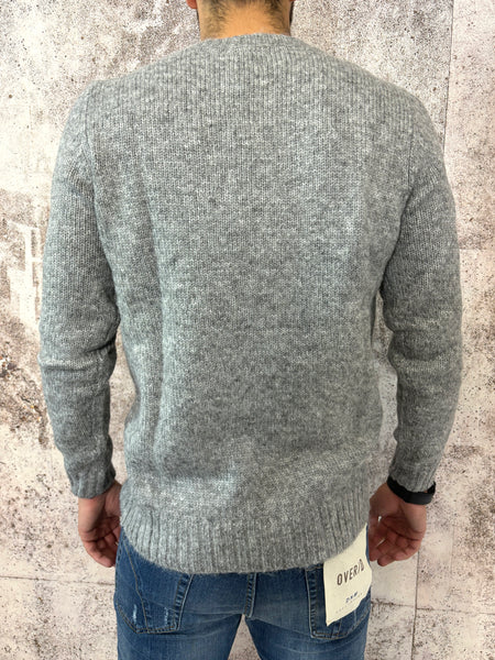 Maglione girocollo grigio melange