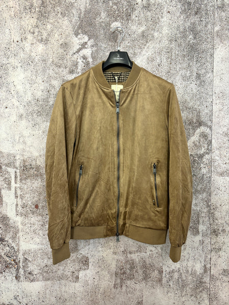 Bomber scamosciato beige