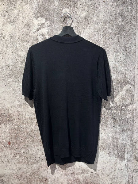 Polo in maglia lavorata zip nera